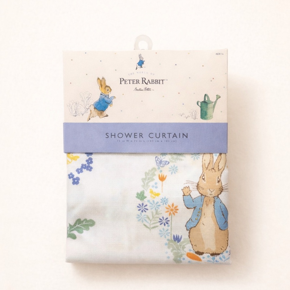Peter Rabbit Shower Curtain – Beatrix Potter Bunny Floral Bathroom Decor